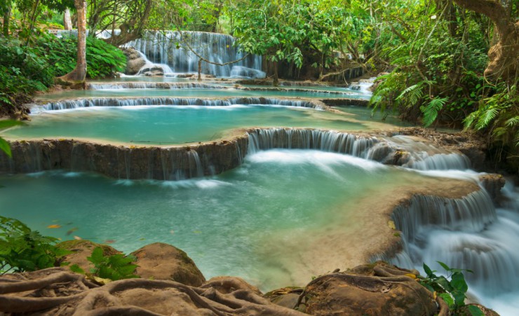 "Kuang Si Waterfall Luang Prabang"