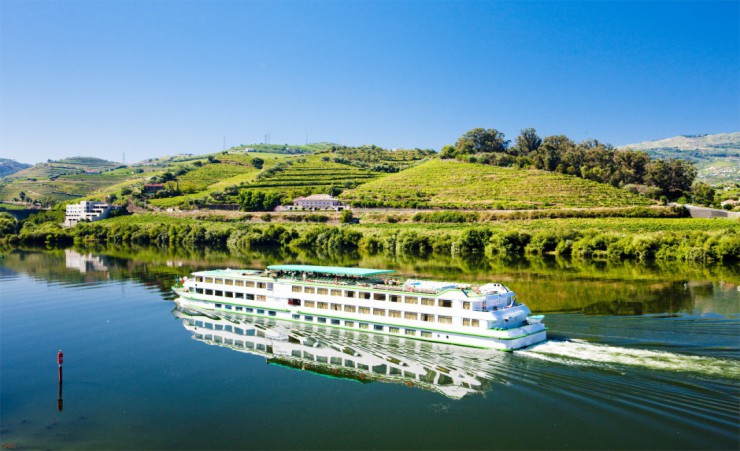 "Cruise Ship At Peso Da Regua In The Douro Valley"