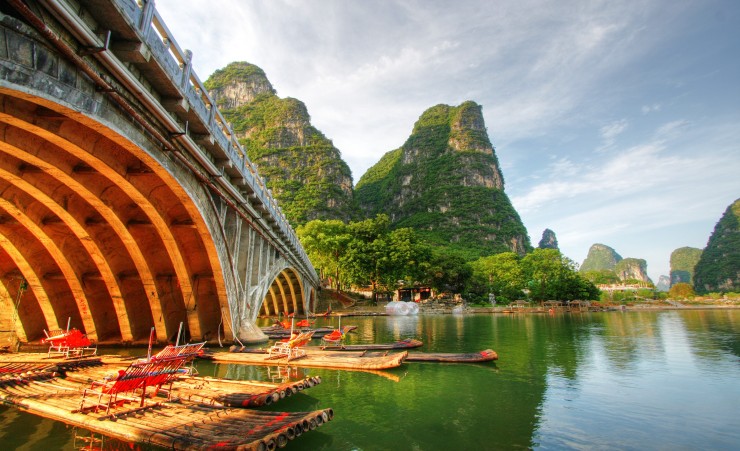 "Bamboo Raft on the Li River"