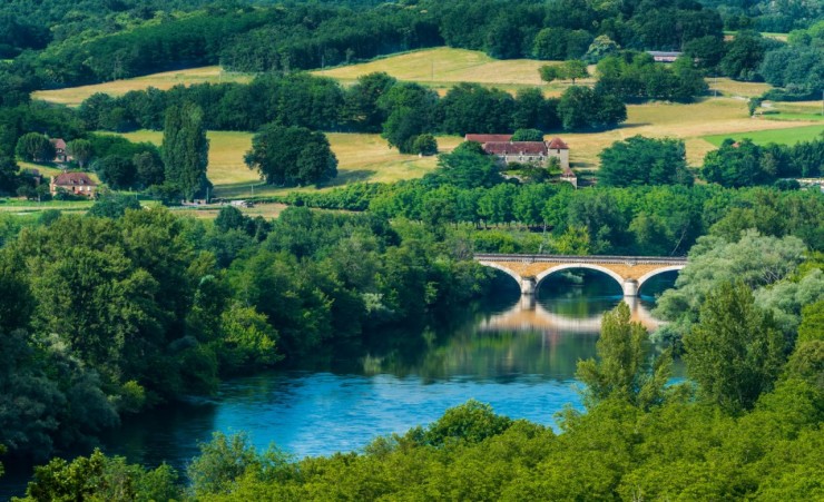 "Medieval Bridge Over The Dordogne River"