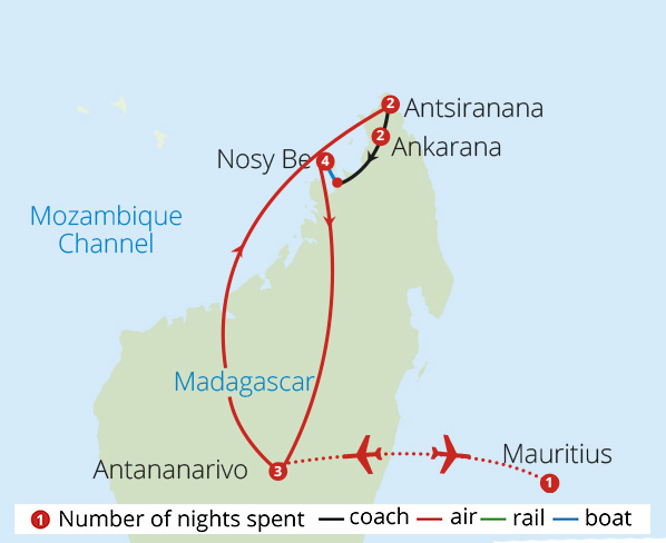 Madagascan Adventure Route Map