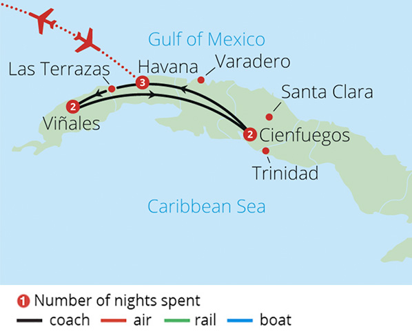 Viva Cuba Route Map
