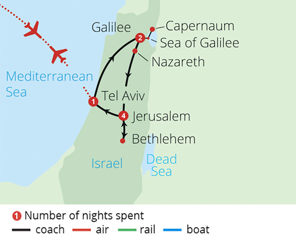 Israel The Holy Land Route Map