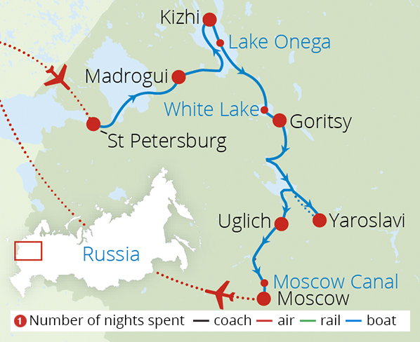 Tsars Tolstoy and Russia's Mighty Volga 3 Star Boat Route Map