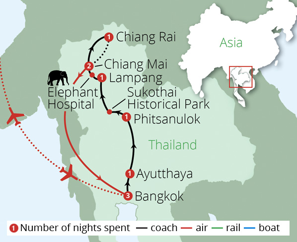 Classic Thailand Route Map