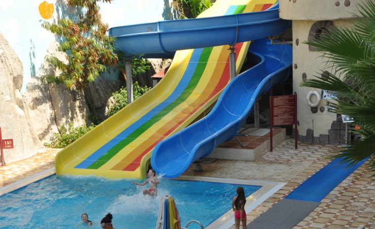Pool with Waterslides